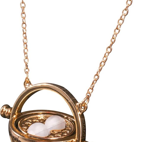 Harry Potter Gold Time Turner Sand Glass Pendant Necklace New - Picture 2 of 5